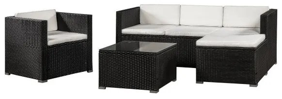 InternetovaZahrada - Záhradný ratanový set Punta Cana L čierny
