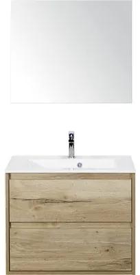 Kúpeľňová zostava Sanox Porto mramor zrkadlo 70 cm dub svetlý