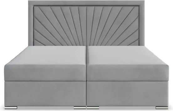 Manželská posteľ VICENZA Velvet 160×200 cm svetlosivá