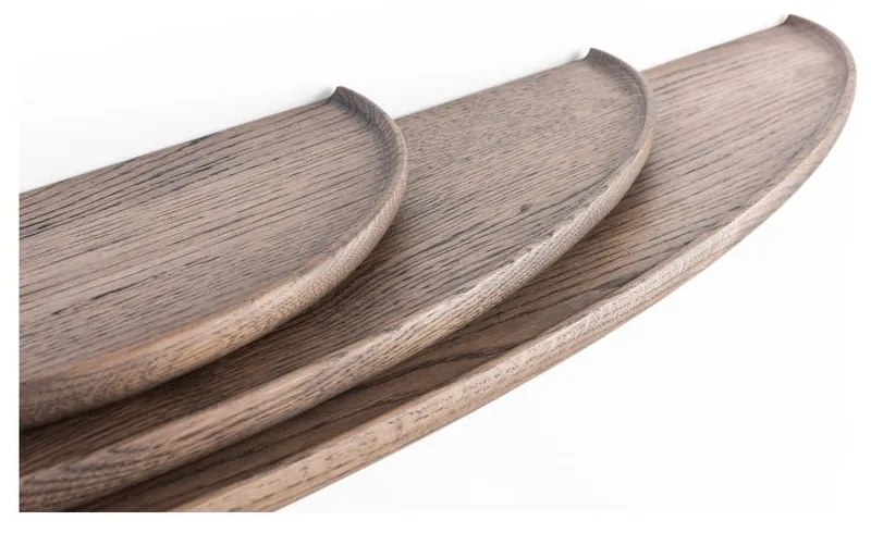 Hnedá polica z dubového dreva 70 cm Mu – Gazzda