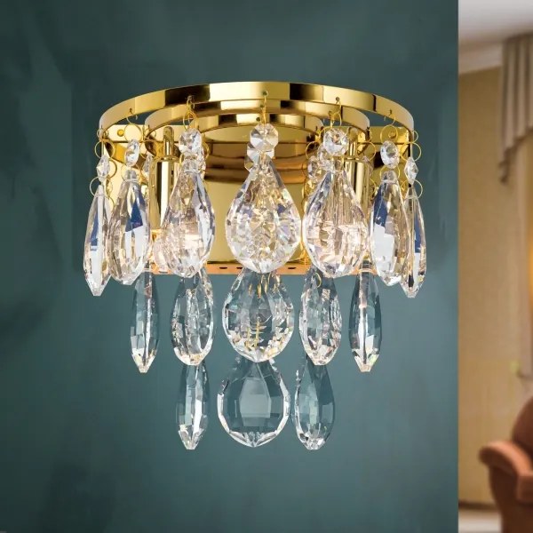 Orion WA 2-1369/2 - Krištáľové nástenné svietidlo CELESTE 2xG9/40W/230V zlatá