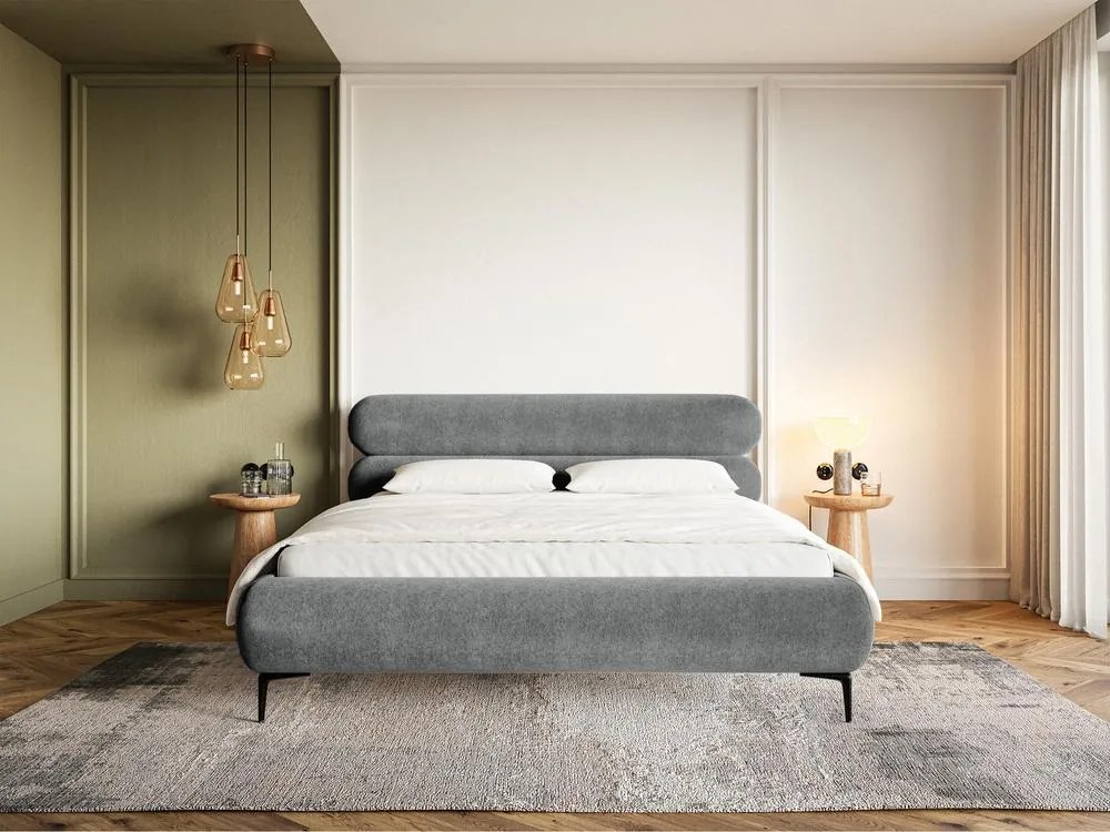 Manželská posteľ 180 cm Rirri 180B (s roštom) (sivá + čierna). Akcia -20%. Vlastná spoľahlivá doprava až k Vám domov. 1099872