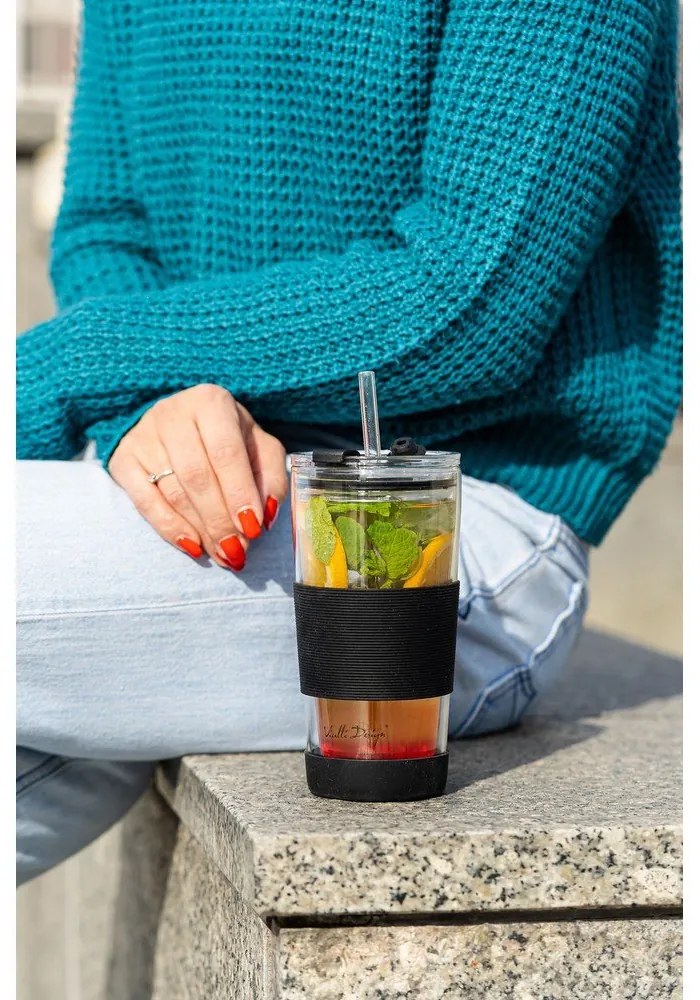 Čierny termo hrnček 600 ml Fuori – Vialli Design