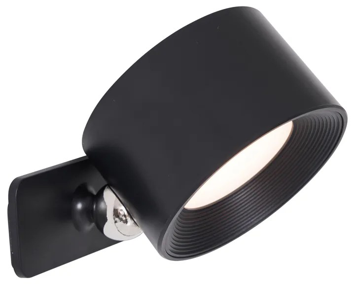 Sada 4 moderných nástenných a stropných svietidiel čierna vrátane LED nabíjateľných - Bright