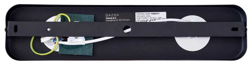 Zaoblené stropné bodové svietidlo čierne GU10 35 mm 2-svetlá otočné a naklápacie - Kate