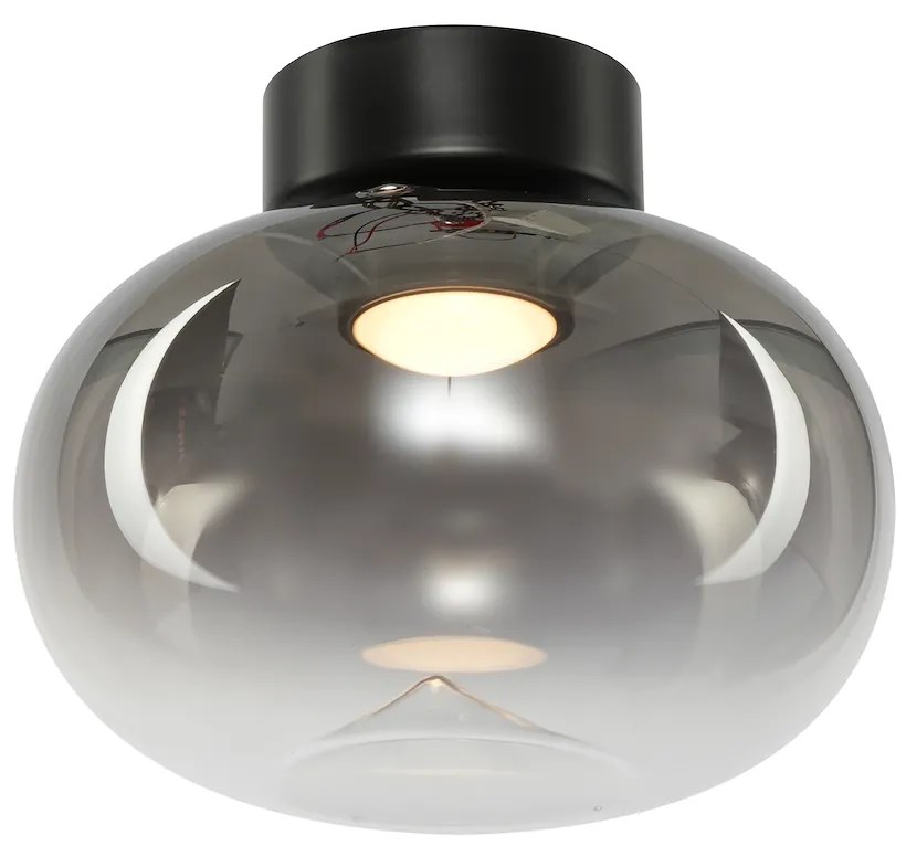 Stropné svietidlo Vaso, 1x grafitové sklenené tienidlo, b