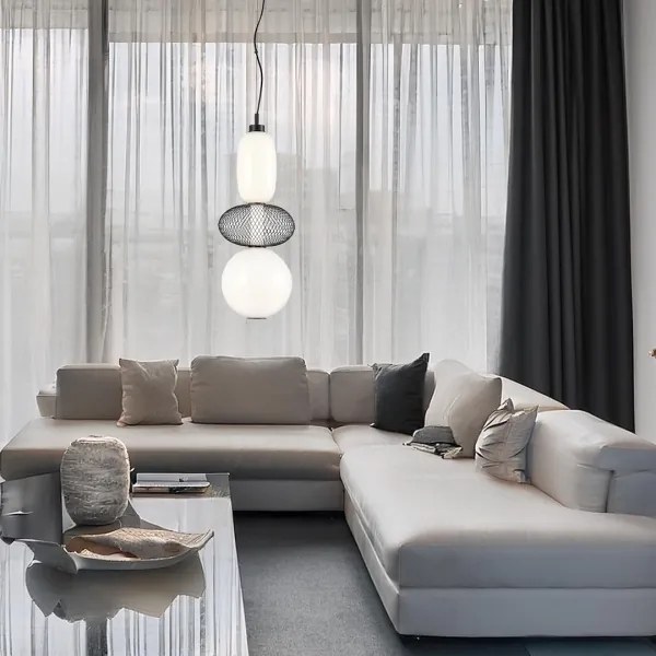 LED Luster na lanku ARAME LED/23W/230V pr. 22 cm čierna