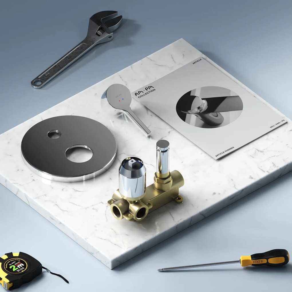 Vstavaná batéria AM.PM X-Joy S FXB45000 jednopáková, podomietková, chróm