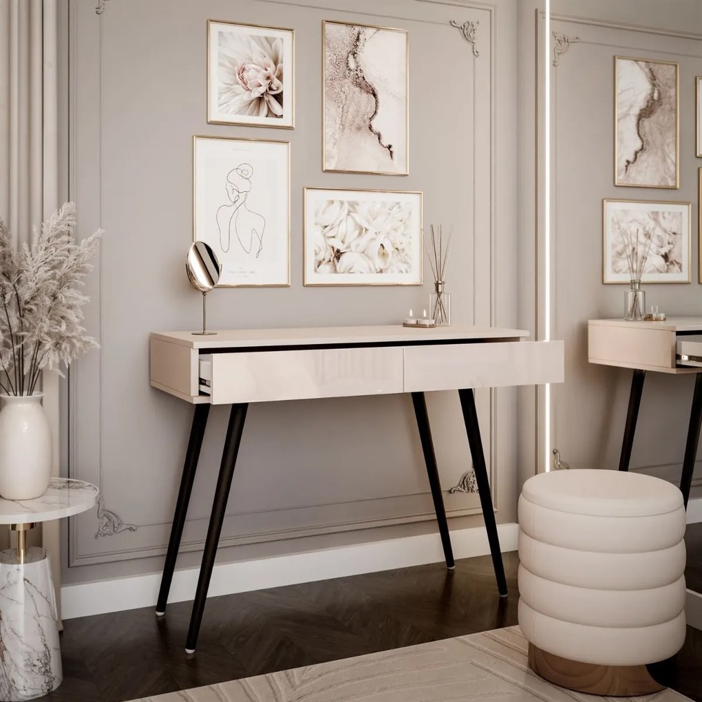 KONZOLA KATHLEEN KAŠMÍR LESKLÝ NA ČIERNÝCH NOŽIČKÁCH