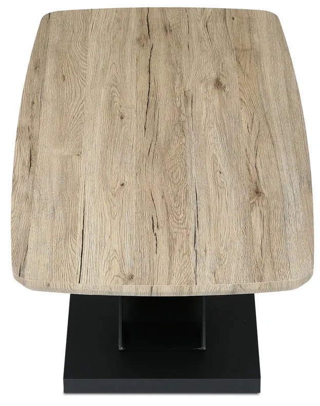 Autronic - Stůl konferenční 120x60, MDF deska, 3D dekor dub san remo, kovové nohy, černý lak. - CT-W1570 SRE AKCE