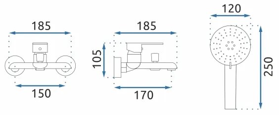 REA-B9932 - Vanová súprava BLOOM matná biela/zlatá