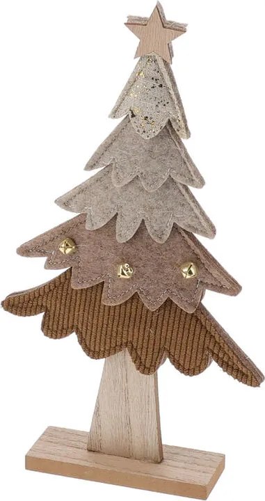 Filcová vianočná dekorácia STROMČEK hnedá 28 cm