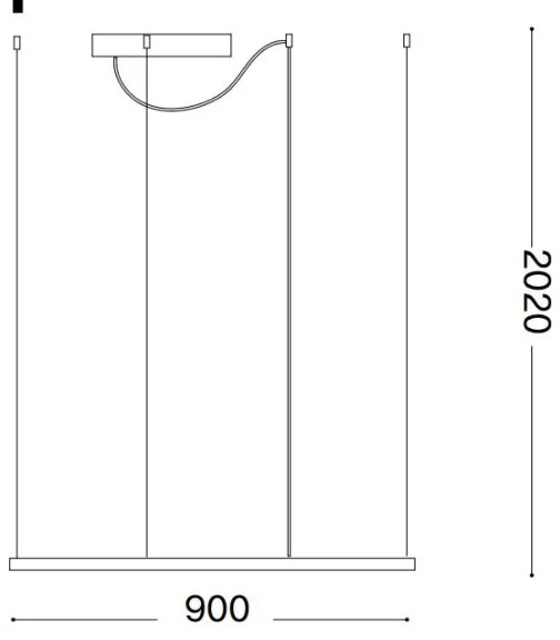 Ideal Lux - LED luster na lanku ORACLE SLIM LED/53W/230V 3000K 90x90 cm biela
