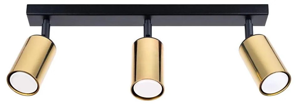 Sollux SL.1384 - Bodové svietidlo WINX 3xGU10/10W/230V čierna/zlatá