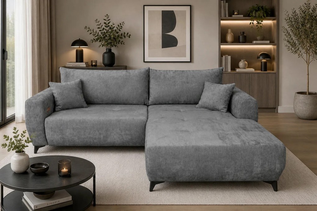 XXXLutz ROHOVÁ SEDAČKA, textil, sivá P & B - Sedačky - 00000F001604