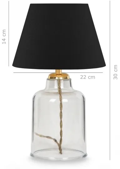 Stolná lampa AYD 1xE27/40W/230V čierna/číra