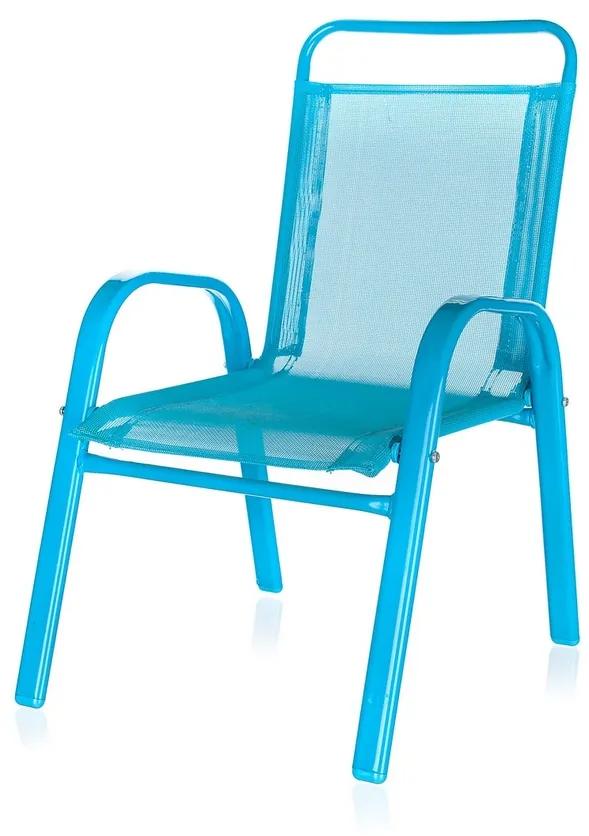 HAPPY GREEN Detská záhradná stolička stohovateľná modrá 50XT2930A