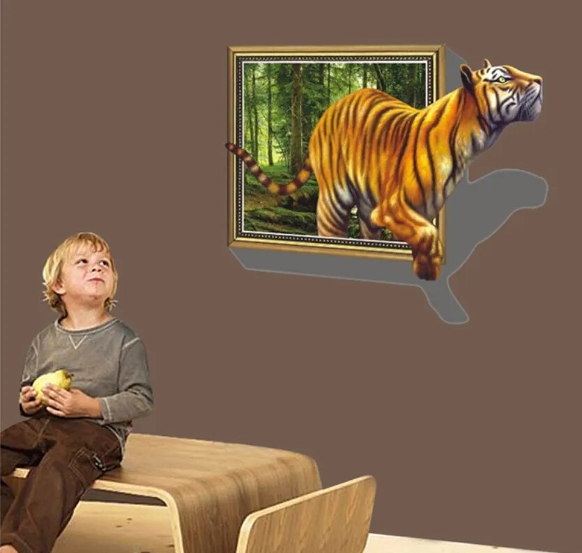 Veselá Stena Samolepka na stenu na stenu Tiger v obraze
