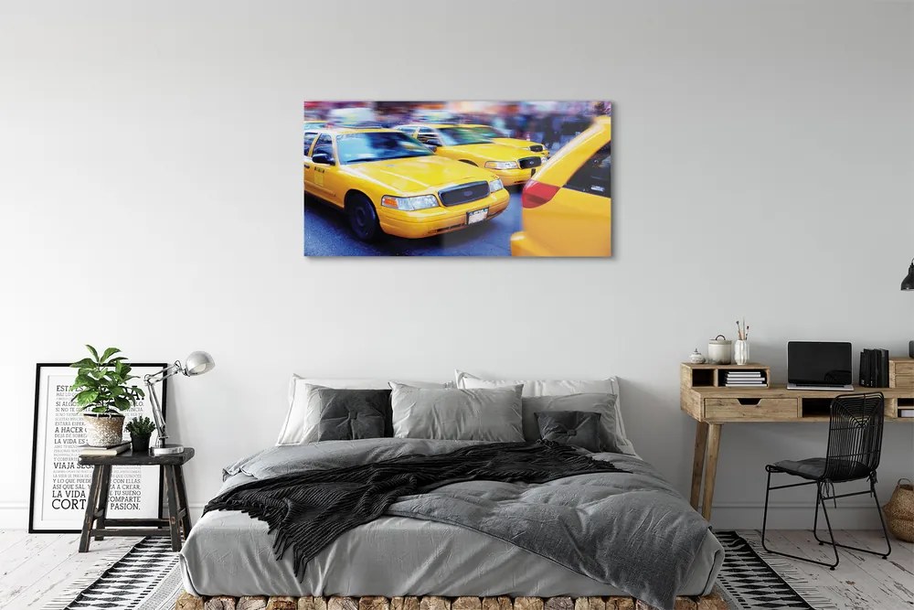 Obraz plexi Žltá taxi city 125x50 cm