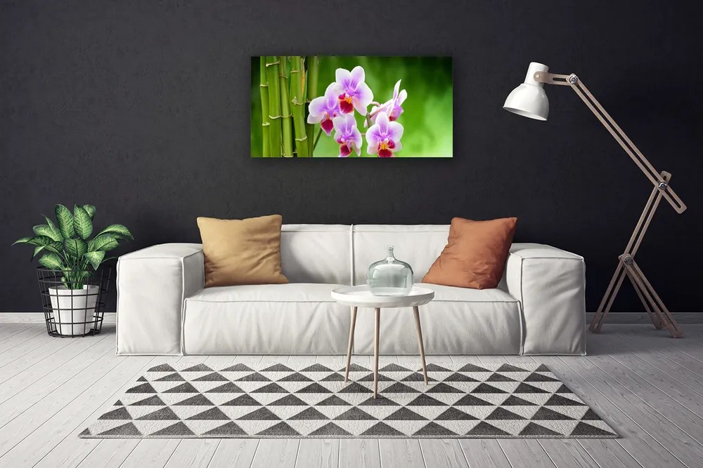 Obraz Canvas Bambus orchidea kvety zen 100x50 cm