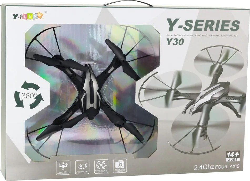LEAN Toys Dron Y30 na diaľkové ovládanie, LED svetlá, gyroskop, rotácia 360°