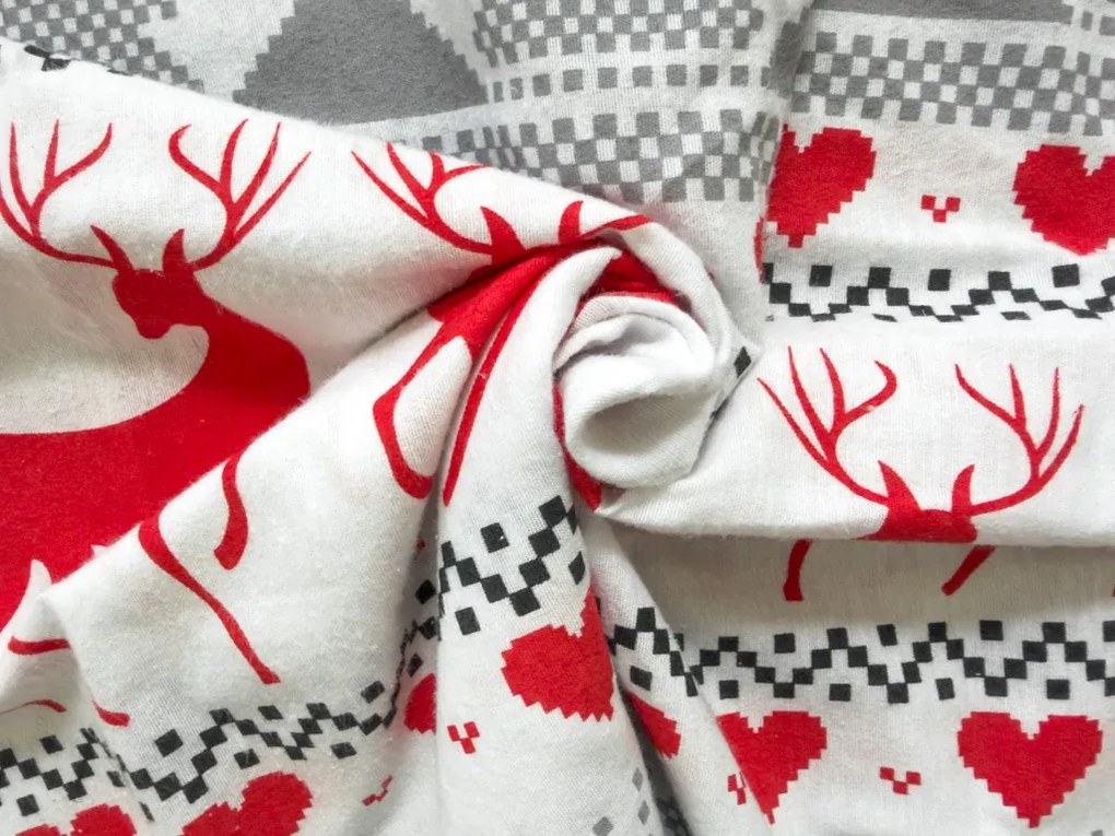 Flanelové obliečky DEER DREAMS biele Rozmer obliečky: 2 ks 70 x 90 cm | 200 x 220 cm