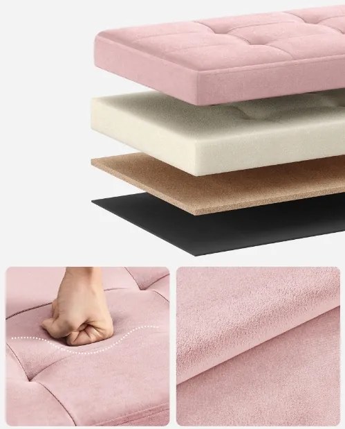 Taburet s úložným priestorom OTTOMAN 110x38 cm, ružový