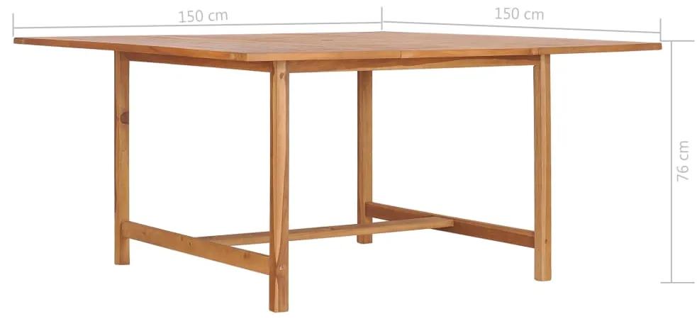 vidaXL Záhradný stôl 150x150x76 cm, tíkový masív 49008