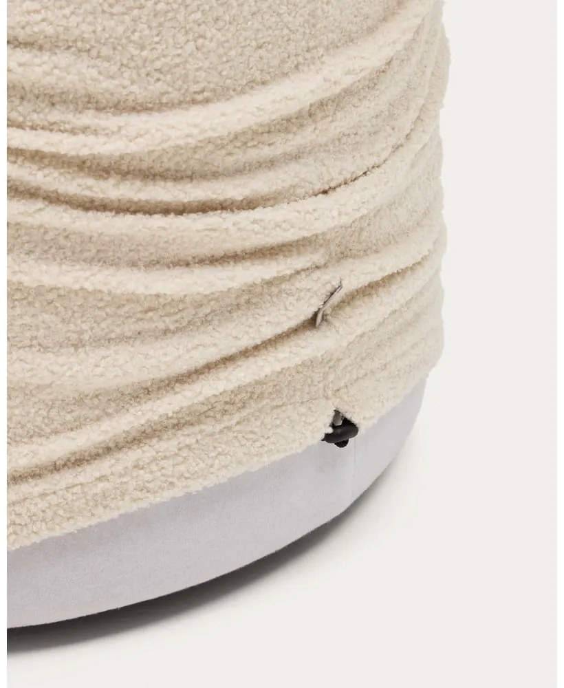 Krémový taburet z textílie buklé Kaeli – Kave Home