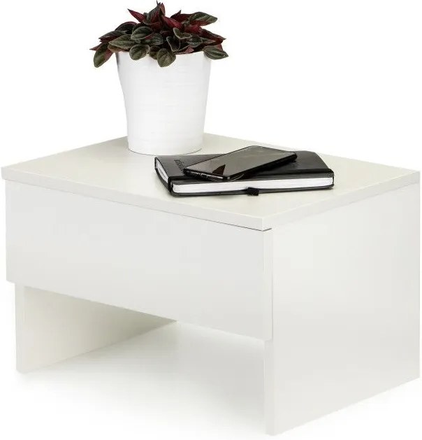 ModernHOME Nočný stolík, šuplík biela, HMBT005