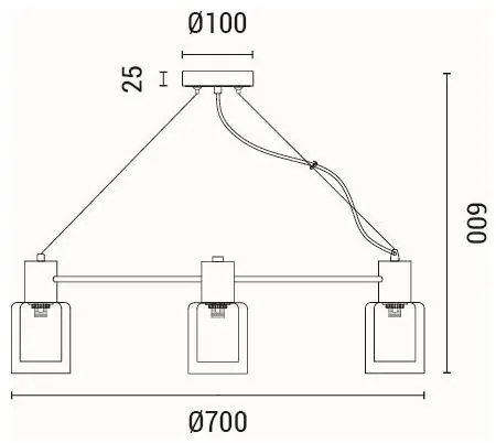 Luster na lanku 6xE14/15W/230V