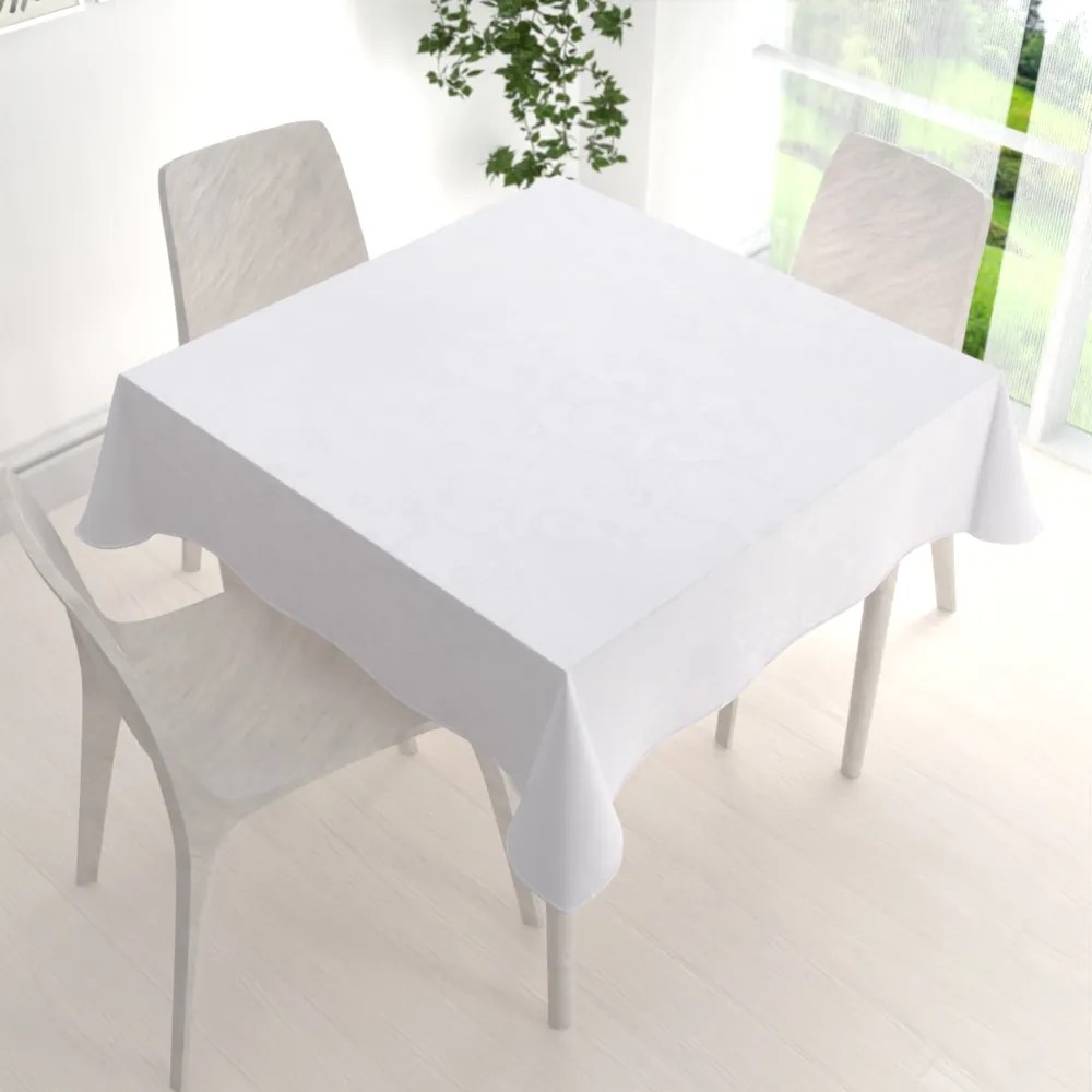 Biante Teflónový štvorcový obrus TF-100 Biele ornamenty s lístkami 40x40 cm