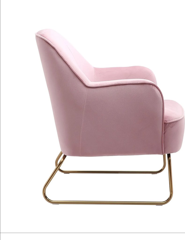 Růžové zamatové kresielko Firenze pink