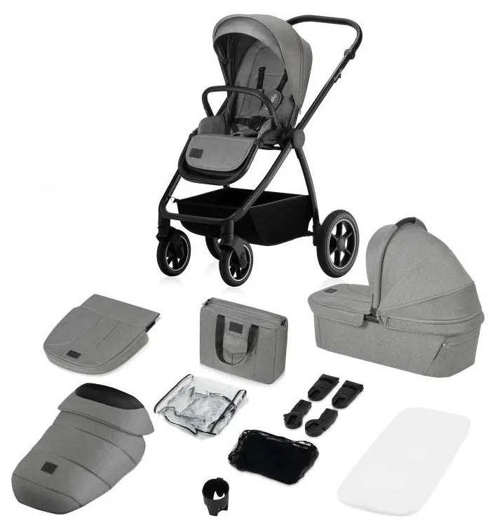 Lionelo - Kombinovaný kočík 2v1 MERIL Grey Stone