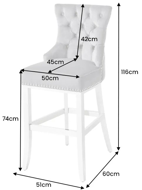 Dizajnová barová stolička Queen Levia hlava sivá