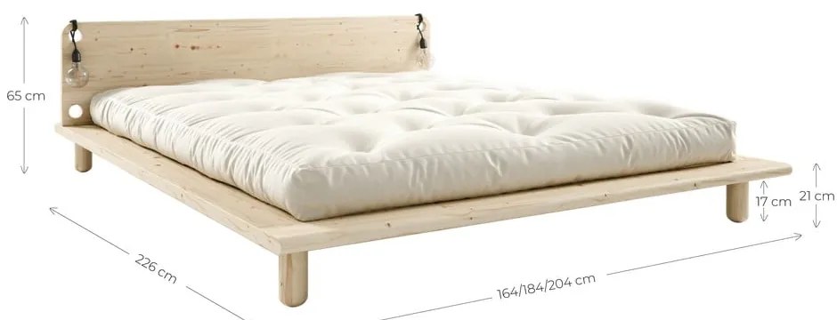 Dvojlôžková posteľ z borovicového dreva s roštom 180x200 cm Peek – Karup Design