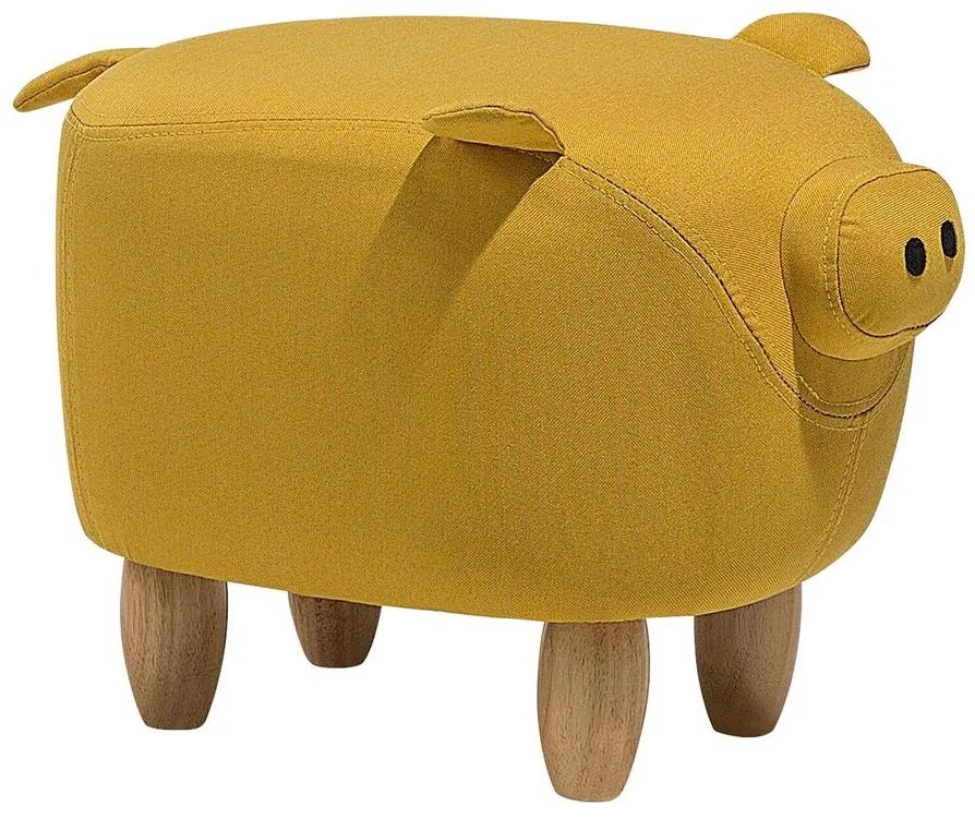 Žltá stolička prasiatko PIGGY Beliani