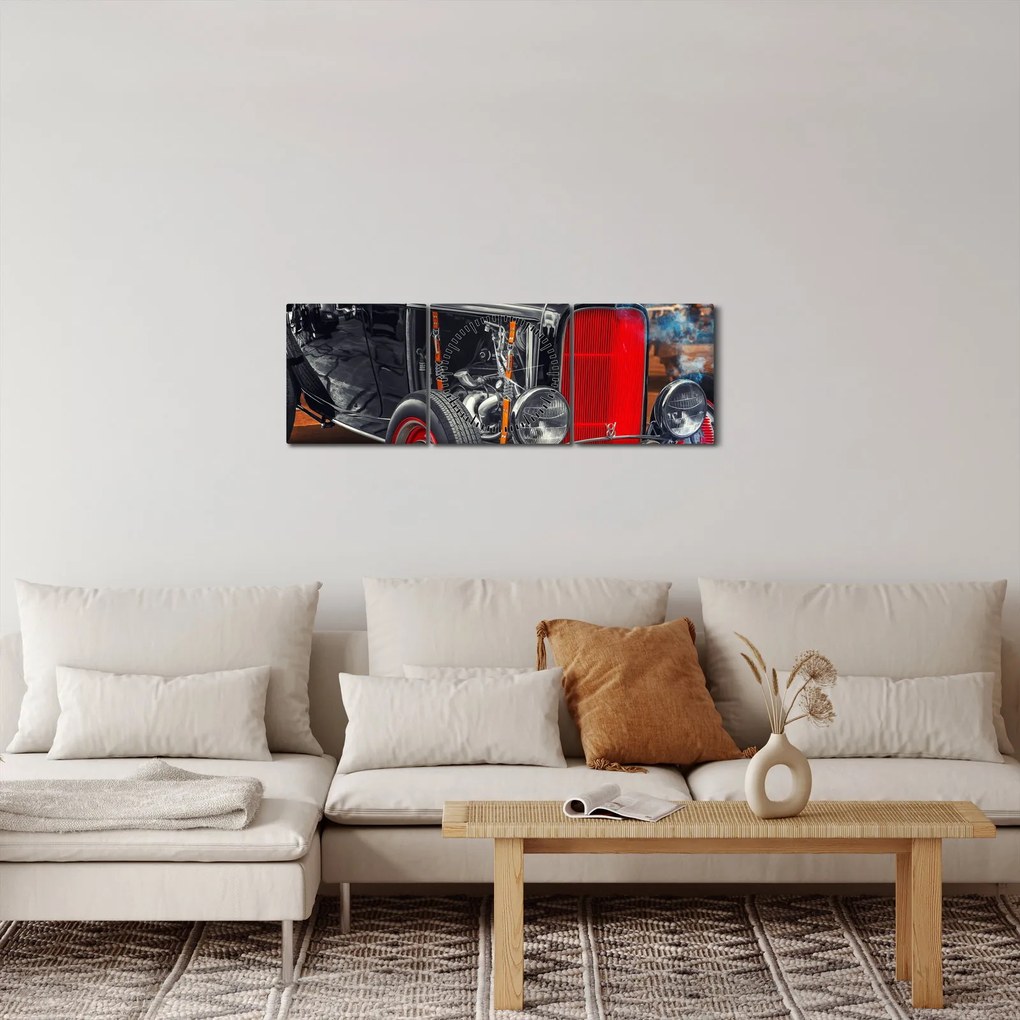 Obraz veterána (s hodinami) (90x30 cm)