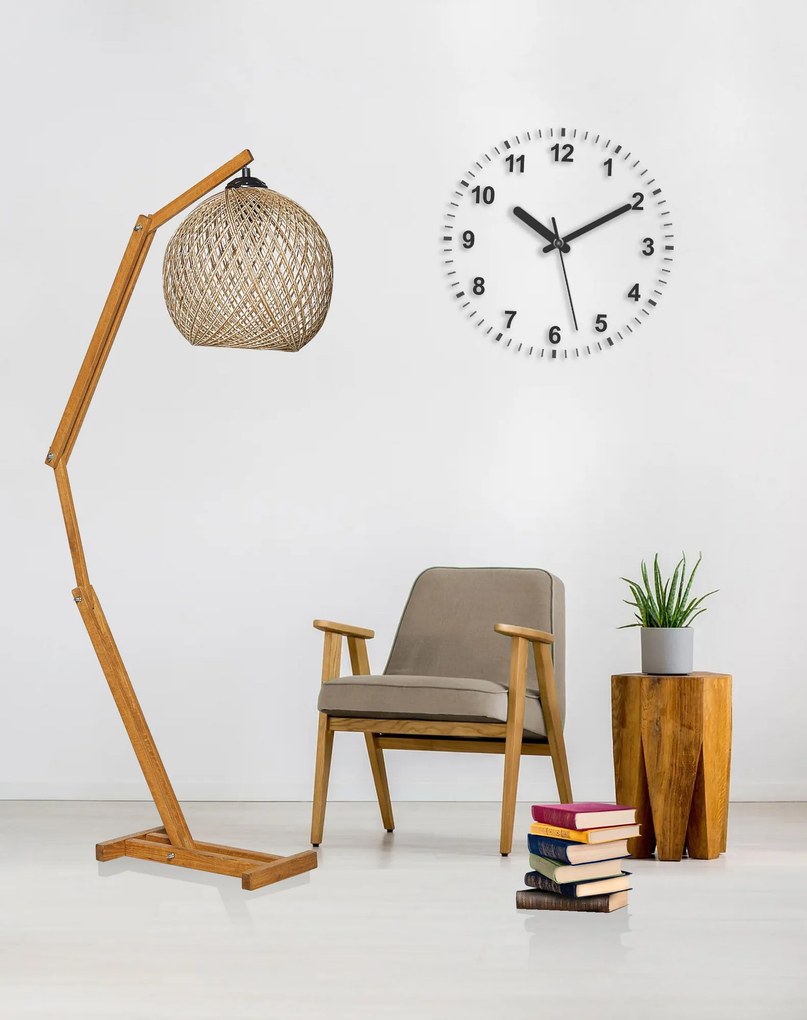 Stojací lampa Beehive z masivu ecru/hnědá
