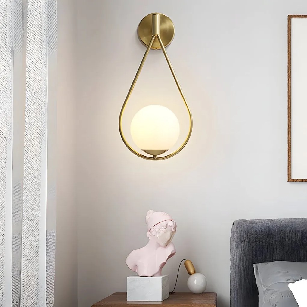 Toolight Toolight, nástenné svietidlo 1xE27, G094-1W, zlatá-biela, OSW-09719