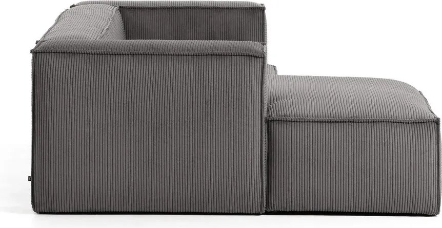 Sivá menčestrová rohová pohovka (ľavý roh) Blok - Kave Home