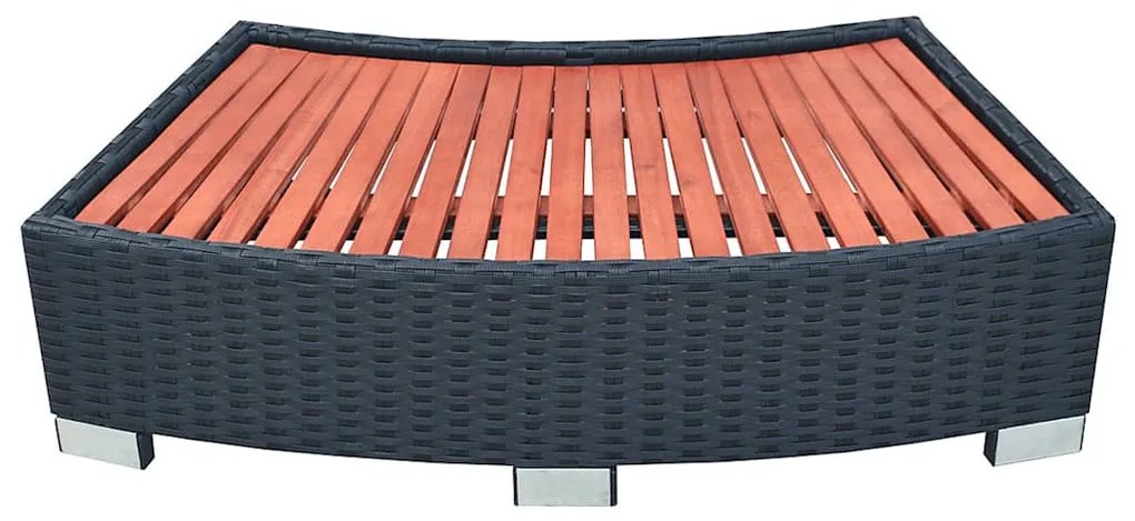 Schodík k vírivke, polyratan 92x45x25 cm, čierny