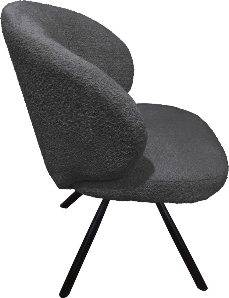 Otočná jedálenská stolička Beatris, tmavo šedá štruktúrovaná látka