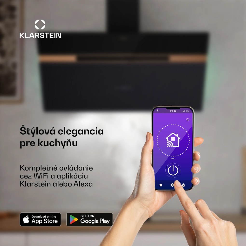 Klarstein Alina digestor, 90 cm, 690 m³/h, Tichý, EEK A++