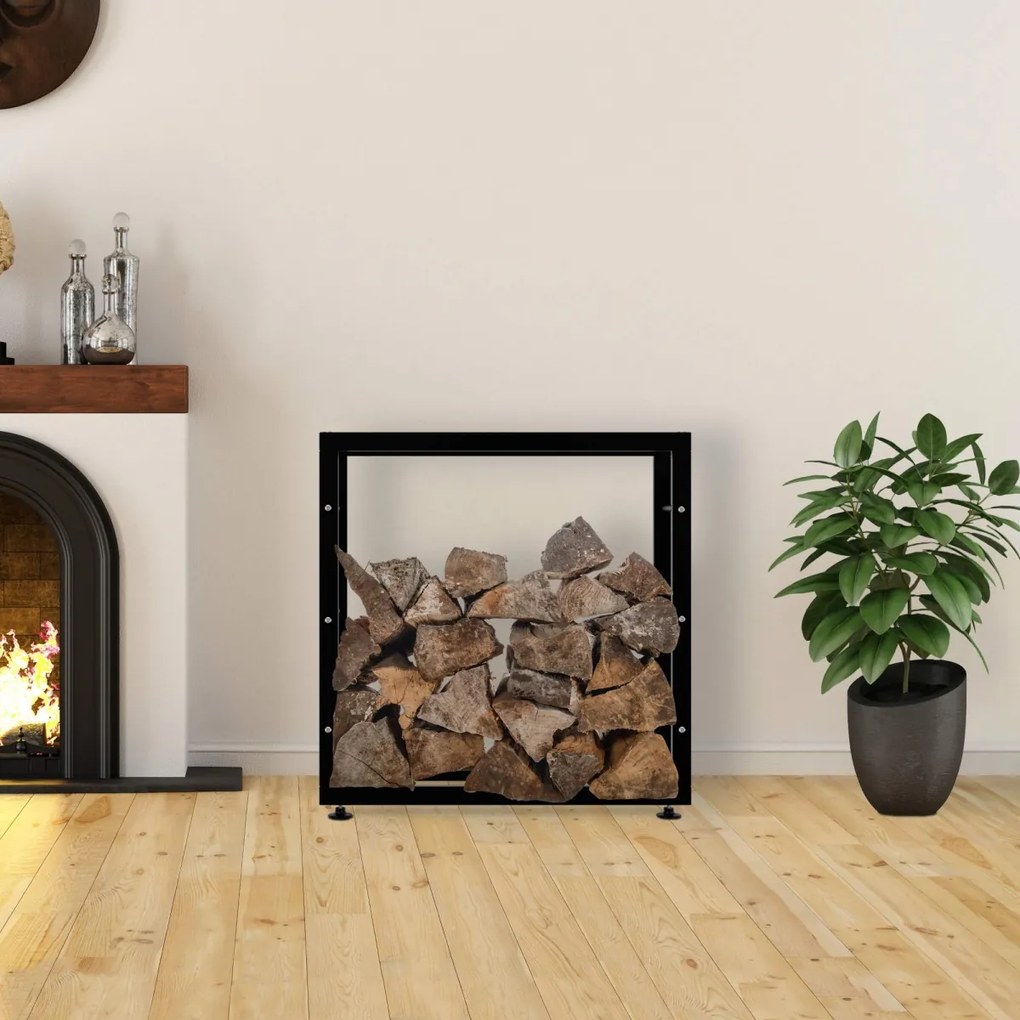 Stojan na drevo Keri V2 25x80x80, čierna