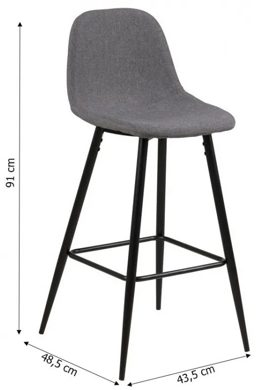 Barová stolička Wilma svetlosivá 2