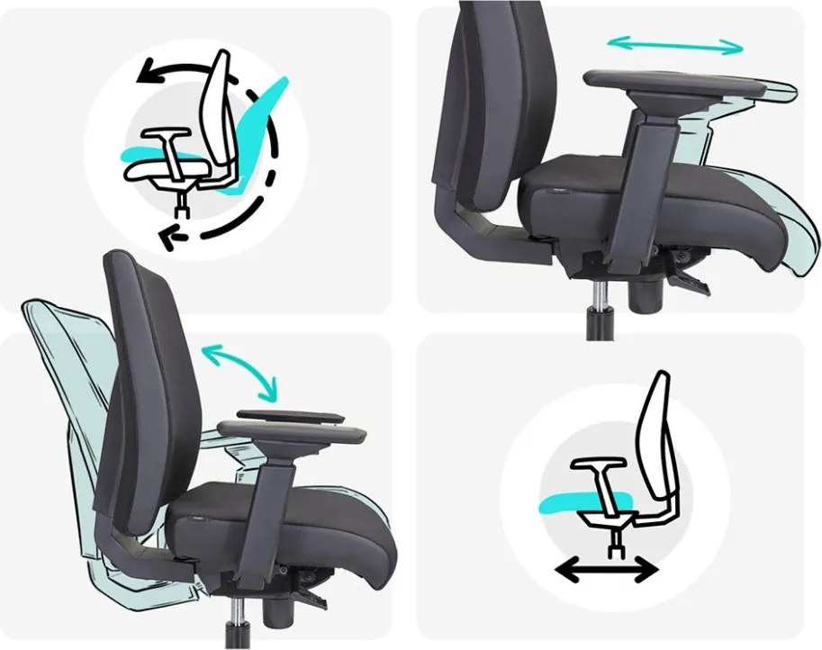 Ergonomická kancelárska stolička MOSH Elite T3 – čierna