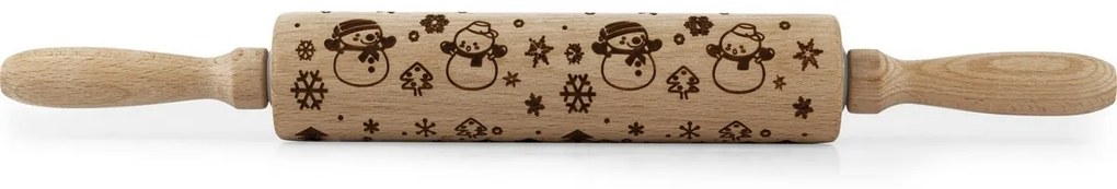 Toro Drevený valček s dekorom Snehuliak, 38 cm