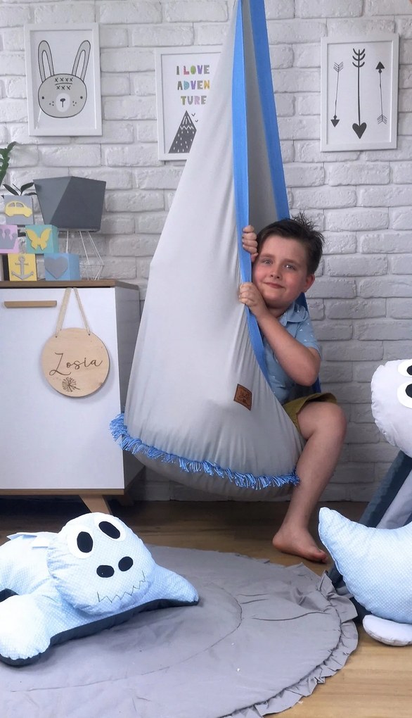 Závesný vak LILI - ecru / sivý