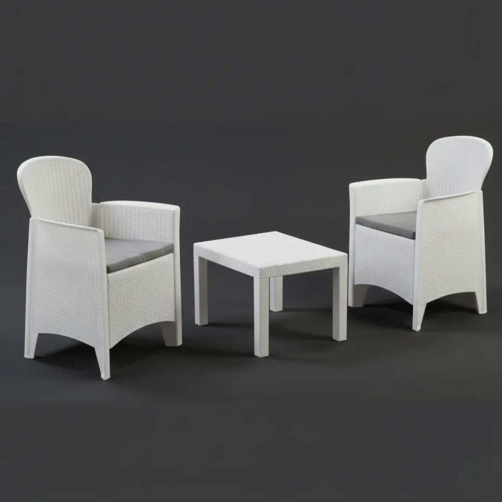 I.P.A.E-Progarden Záhradný set AKITA, 3-dielny, biela